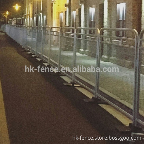 APHT removable crowd control barricade for sale/police road barricade/aluminum portable barricade fence with flat/cross feet